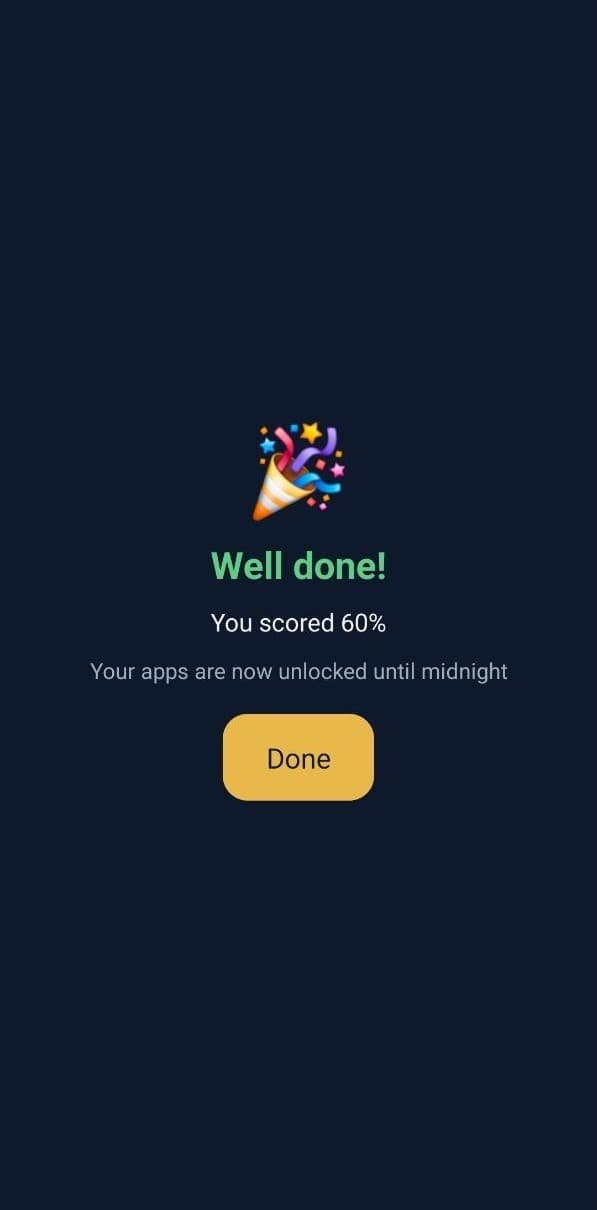 Phone unlocked until midnight with a 12-day streak